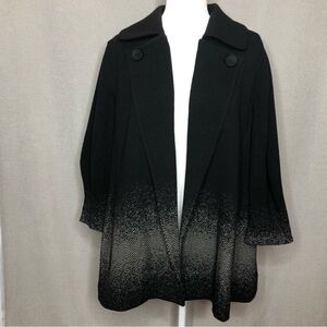 Buchanan Kang wrap coat black open front oversized coat jacket size 12